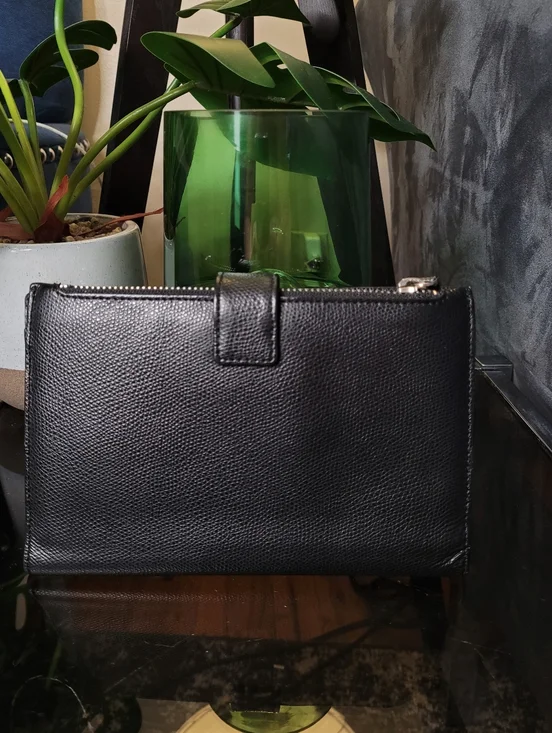 Everlane Black Pebbled Leather The Traveler Large Zippered Wallet Billfold - Picture 14 of 16